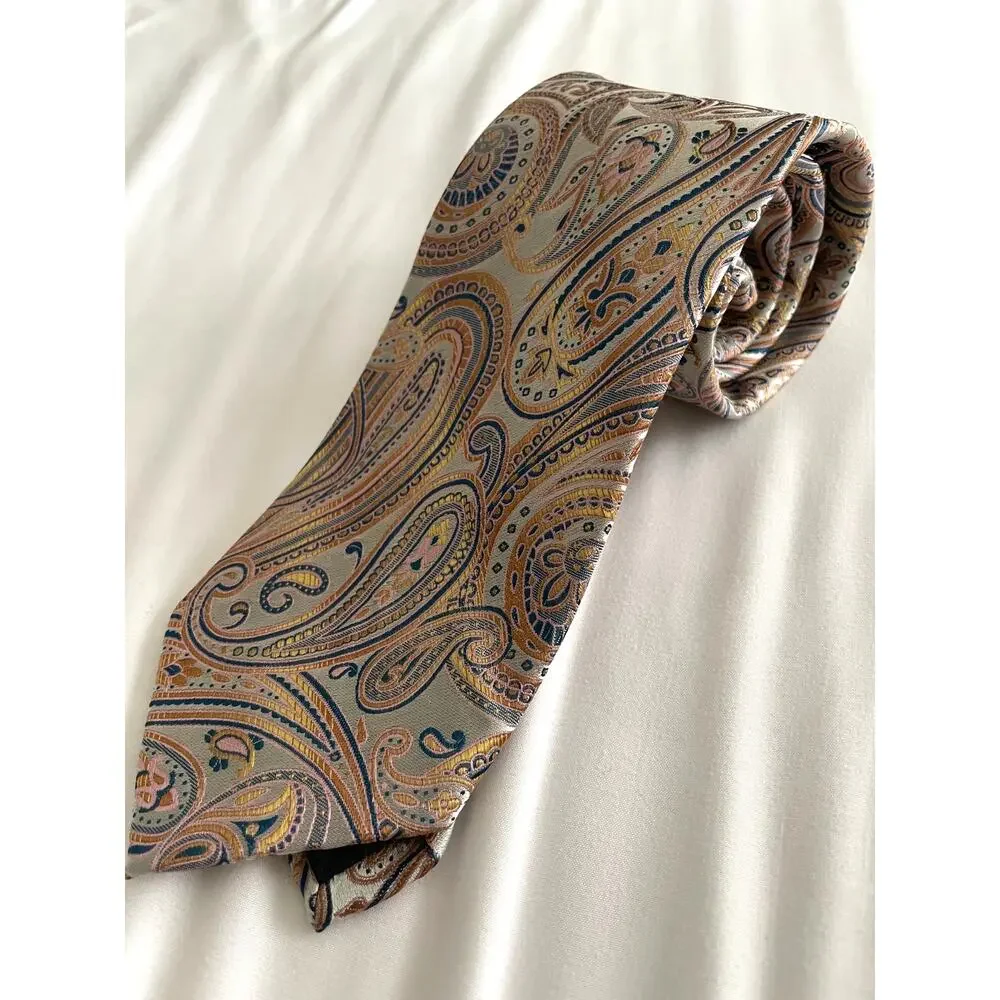 Bruno Piattelli handmade 100% Silk Paisley Tie 59